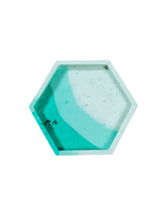 Load image into Gallery viewer, Three Tonal Green Hexagon Coaster
