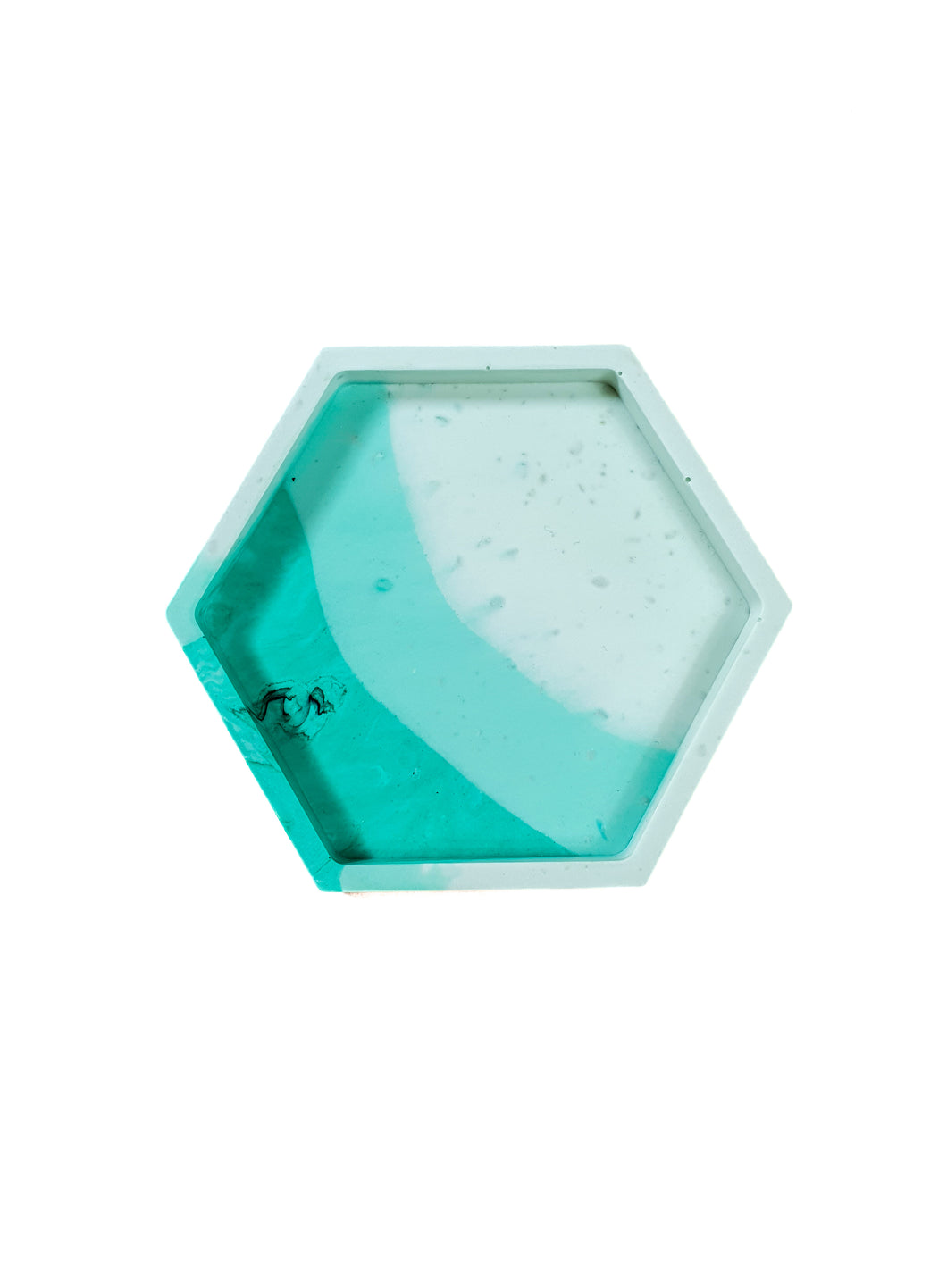 Three Tonal Green Hexagon Coaster