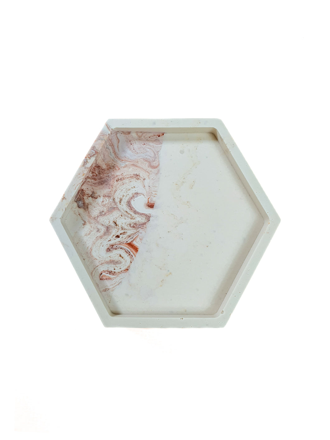 Two Tonal Nude Concrete Hexagon Coaster